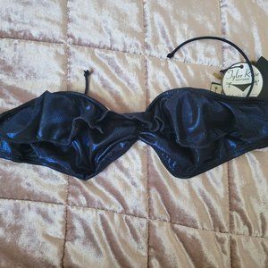 Tyler Rose Blue Ruffle Bikini Top